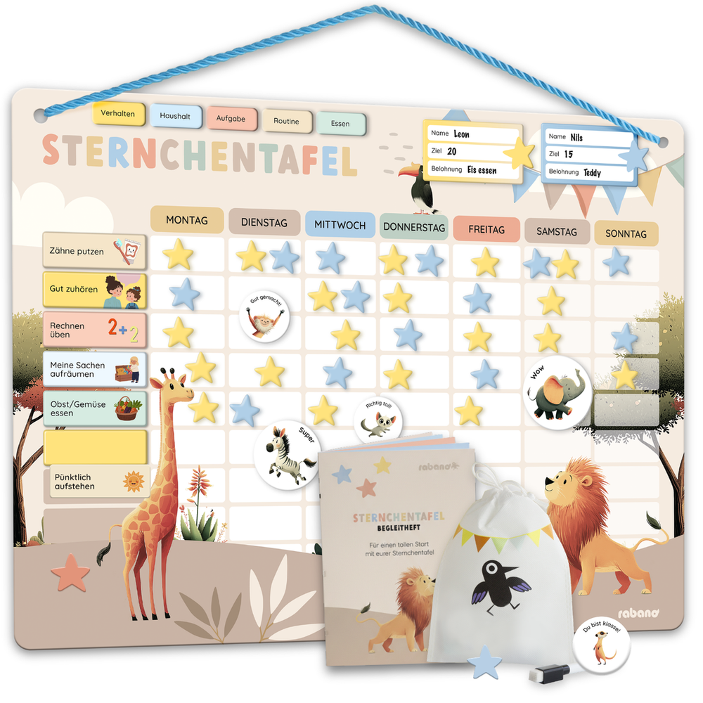 Belohnungstafel für Kinder Safari