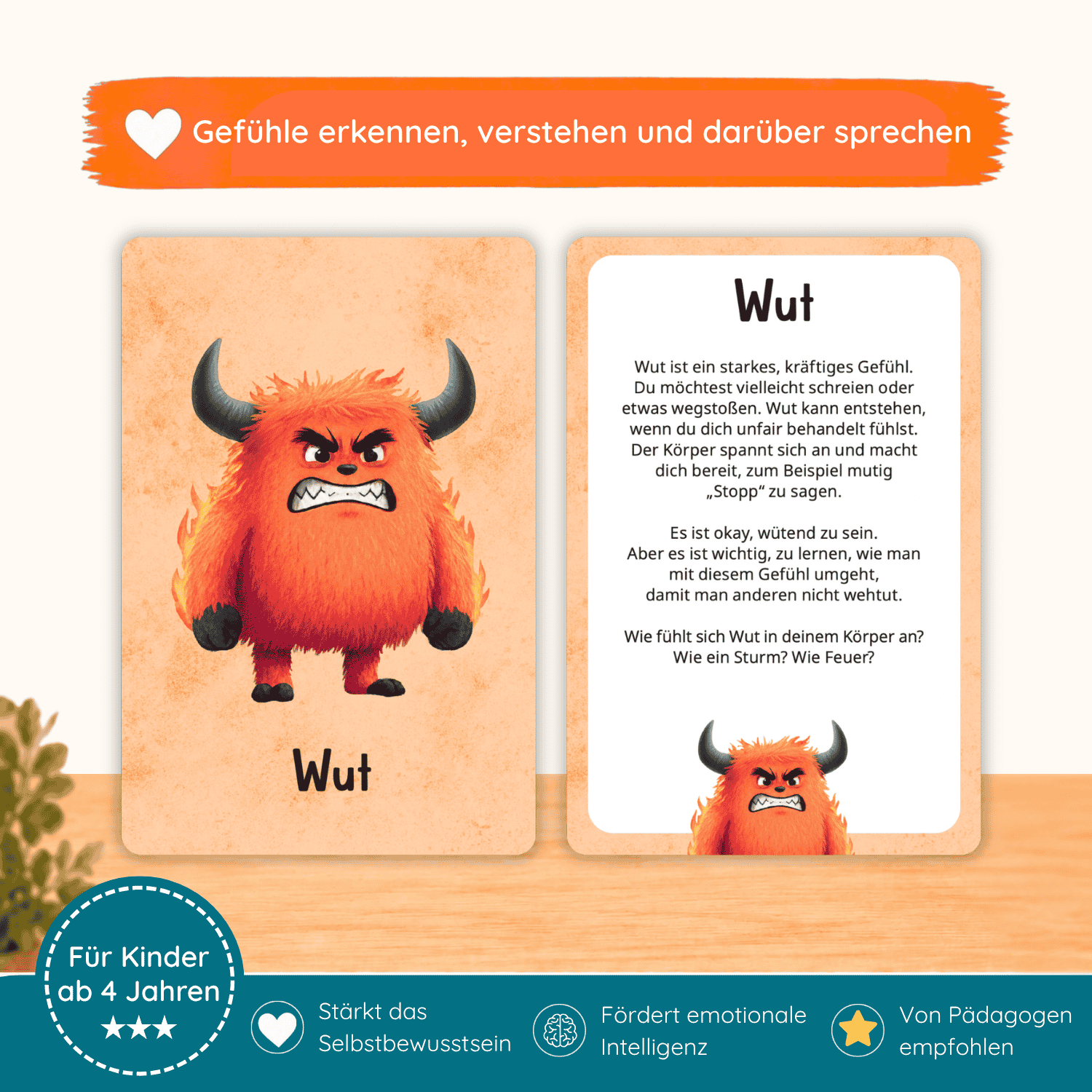 Gefühlskarten für Kinder - Monsterchen