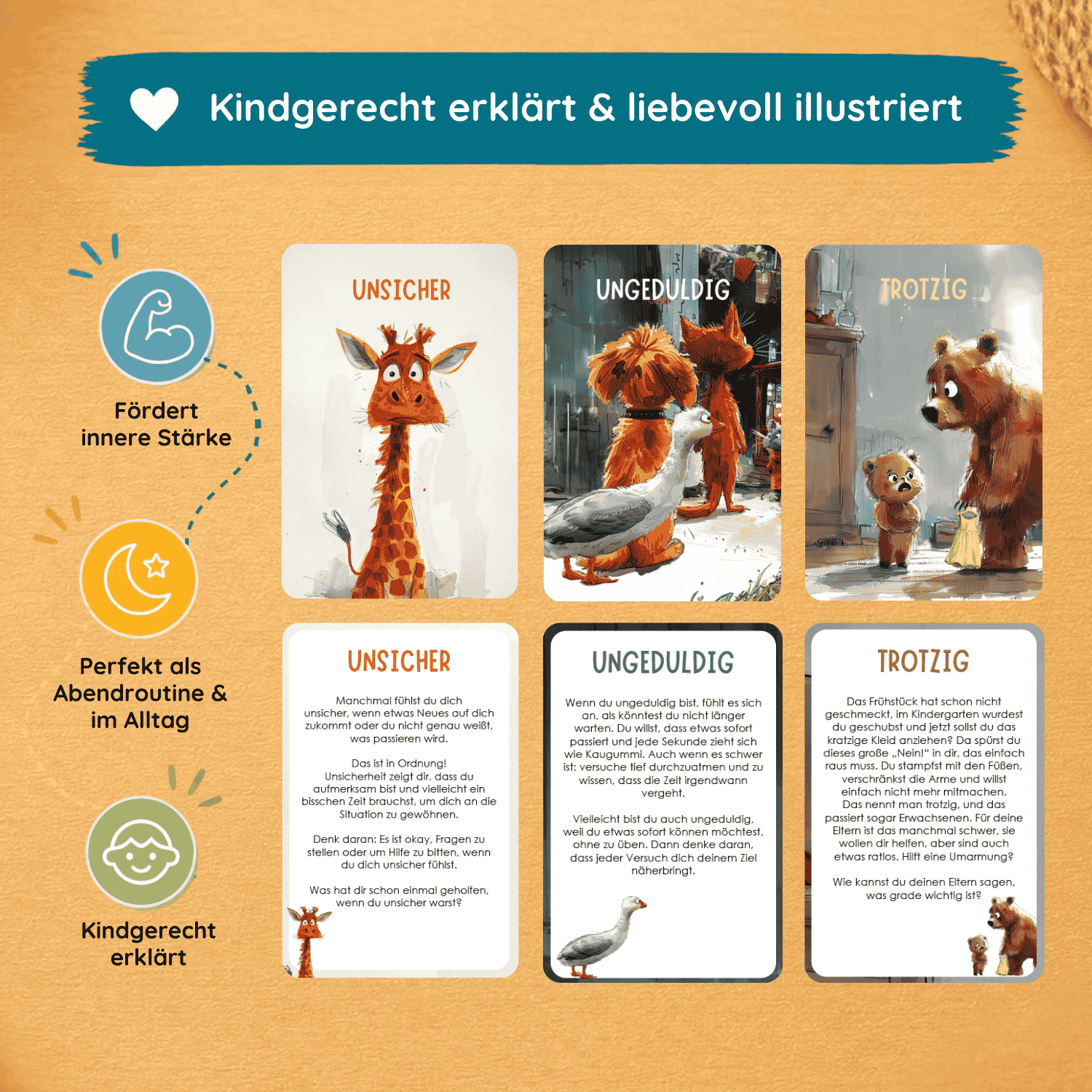 Gefühlskarten für Kinder - Tiere