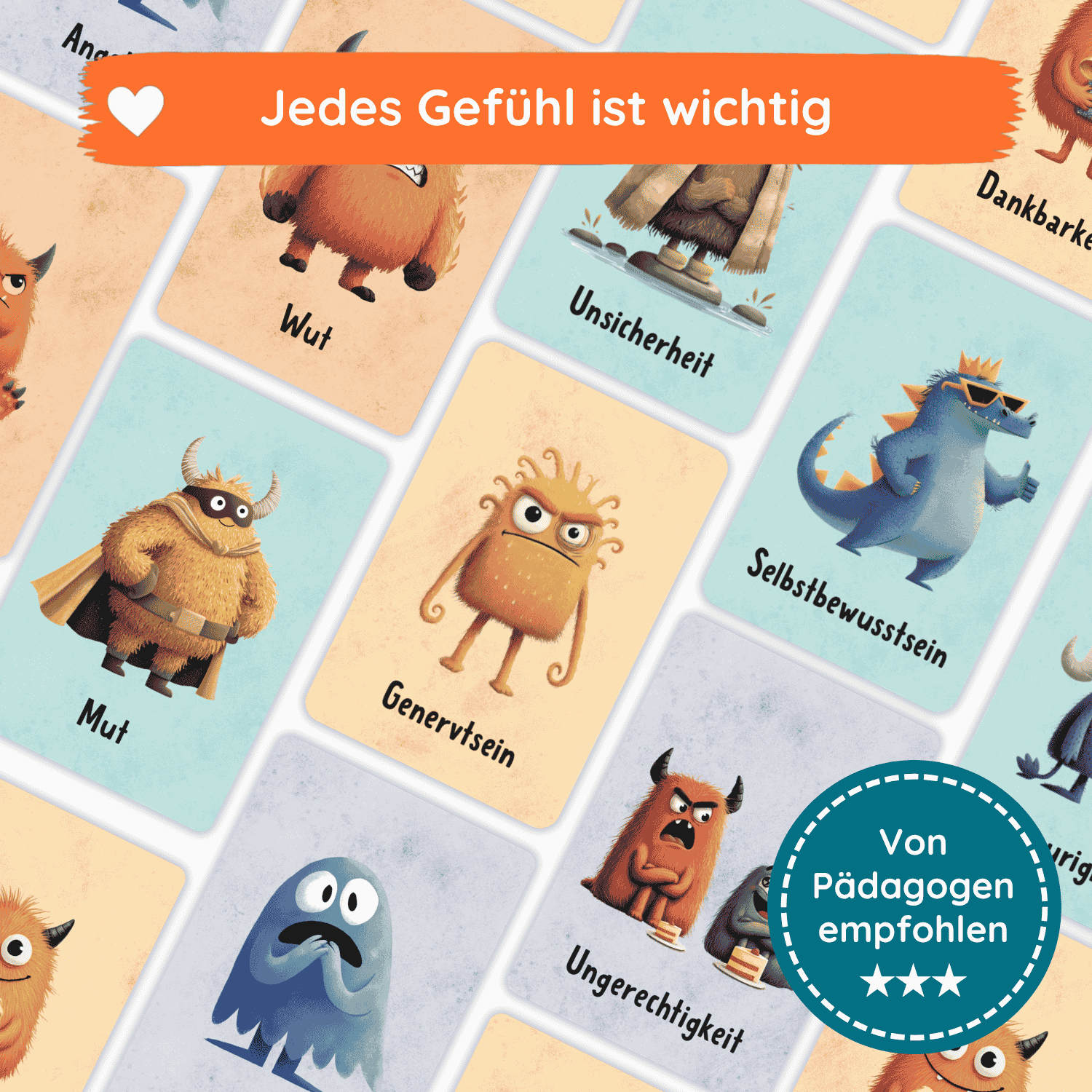 Gefühlskarten für Kinder - Monsterchen