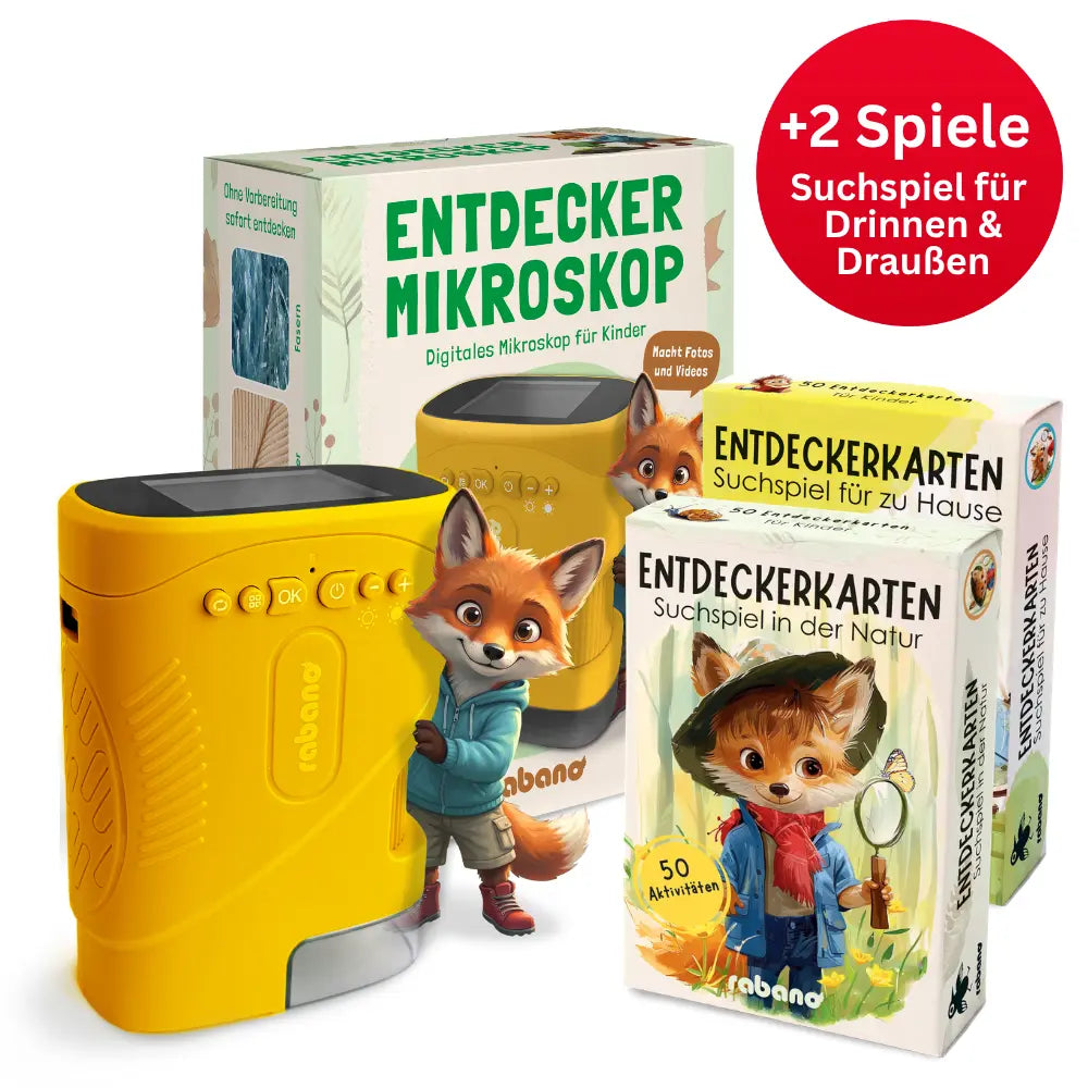 Herbst Forscher-Set - Entdecker Mikroskop + 2 Suchspiele
