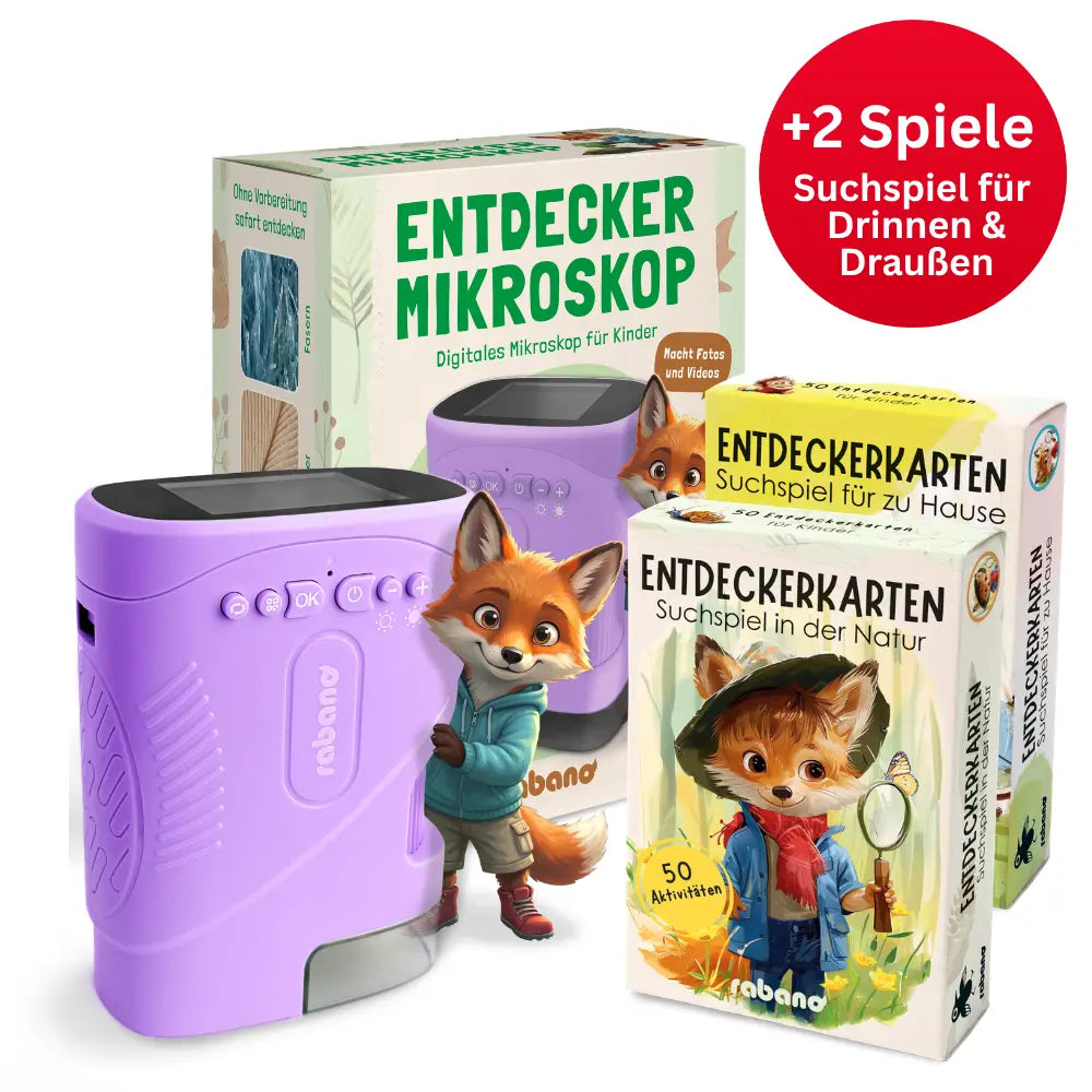 Herbst Forscher-Set - Entdecker Mikroskop + 2 Suchspiele