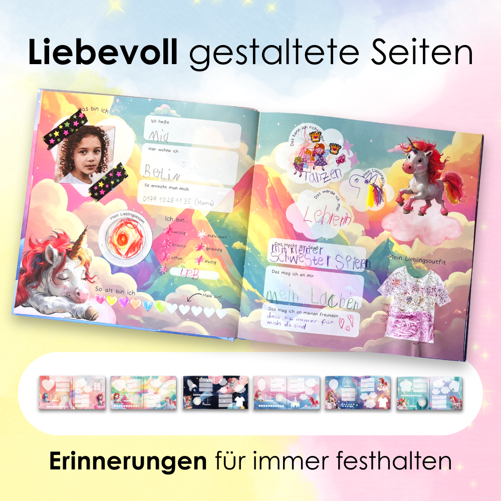 Rabano Kids Freundebuch für die Schule – liebevoll gestaltete Seiten für Kinder, perfekte Erinnerungen an Freunde und besondere Momente, personalisierbar für eine einzigartige Erinnerung.