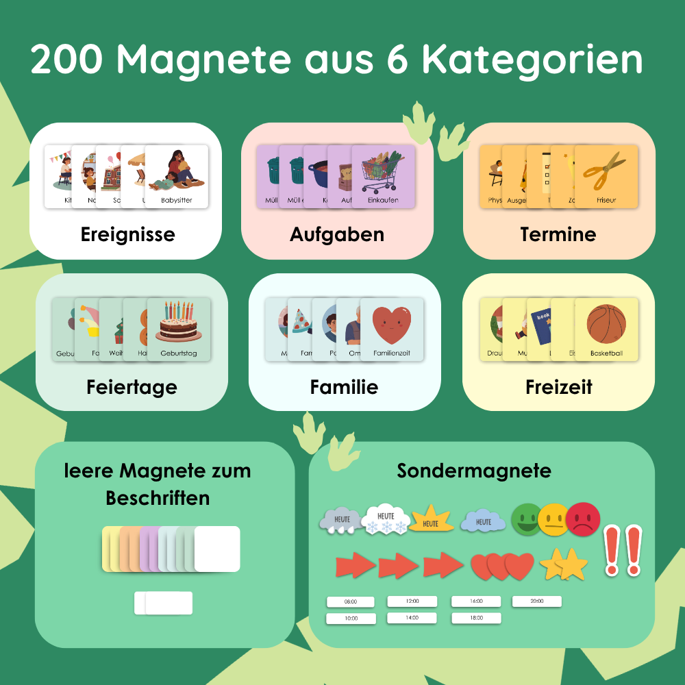 Wochenplaner für Kinder Dinosaurier